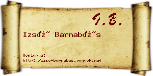 Izsó Barnabás névjegykártya