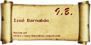 Izsó Barnabás névjegykártya